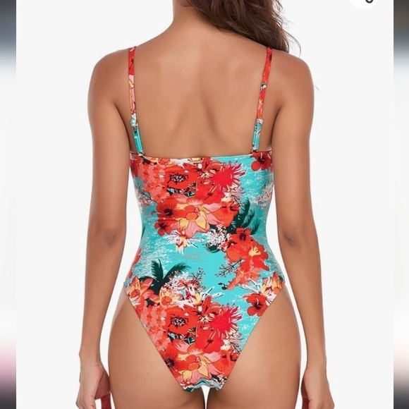 RELLECIGA Hawaiian Inspired Floral One Piece Swimsuit - Size S - Picture 4 of 12